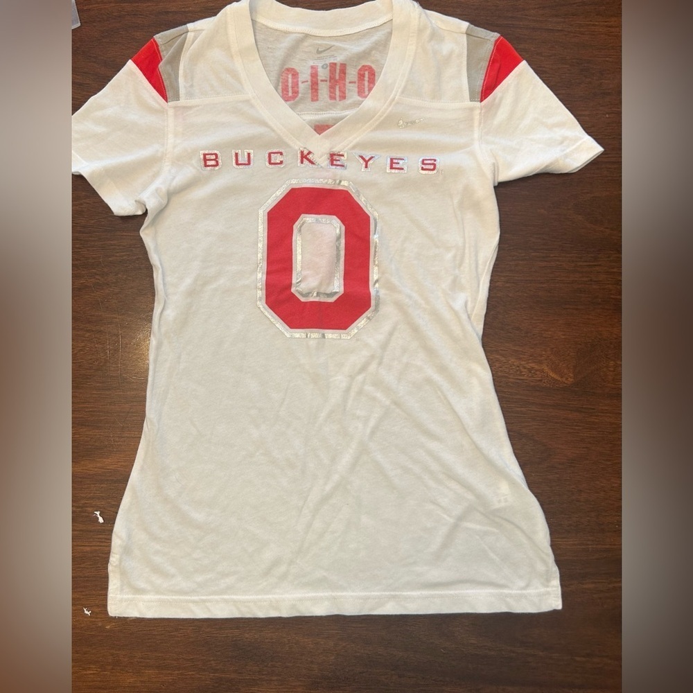 Nike OSU White and Red Short Sleeve Tee